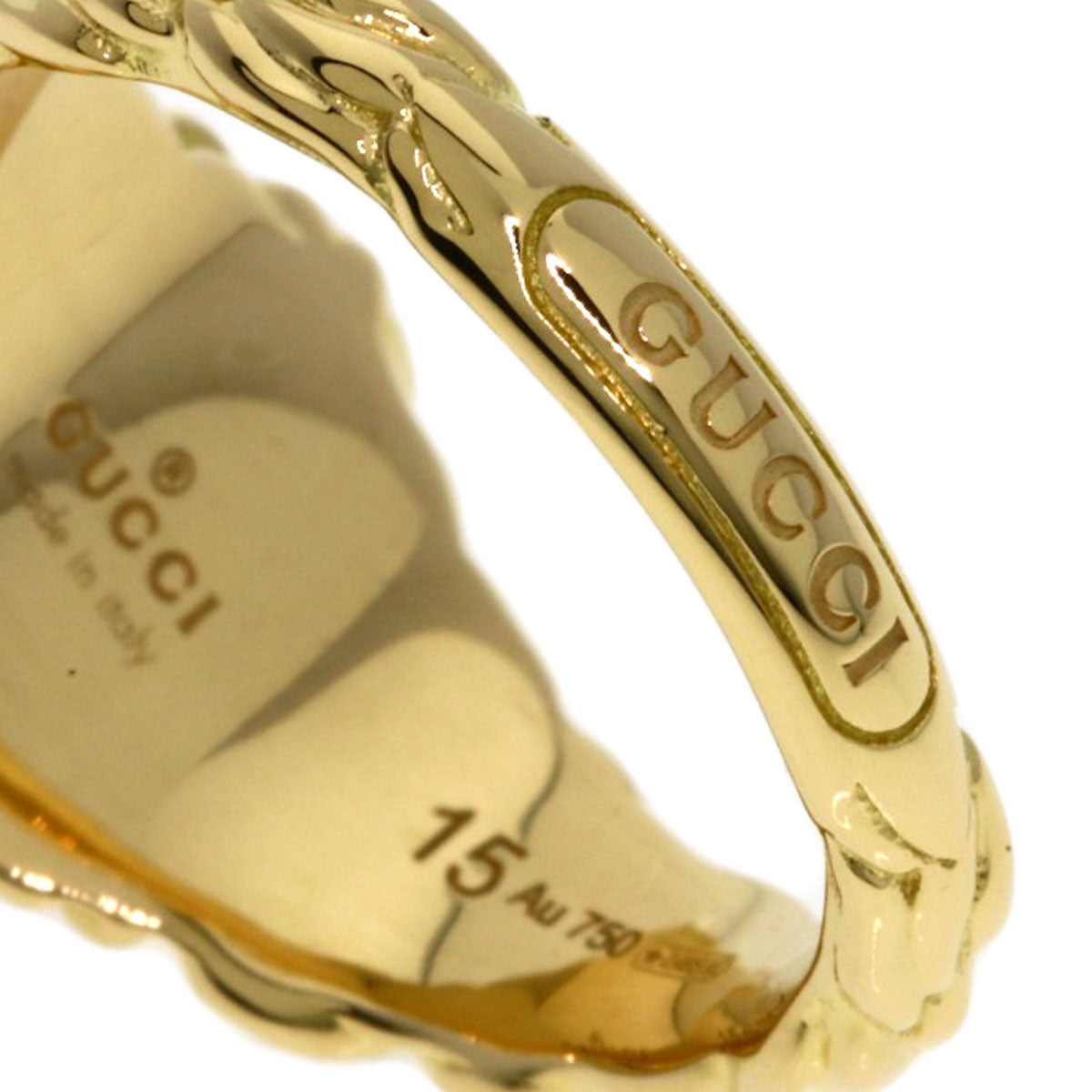 GUCCI Lionhead Fire Opal #15 Ring K18 Yellow Gold Ladies [Used]