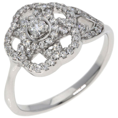 CHANEL Camellia Collection Diamond Ring K18 White Gold Ladies [Used]