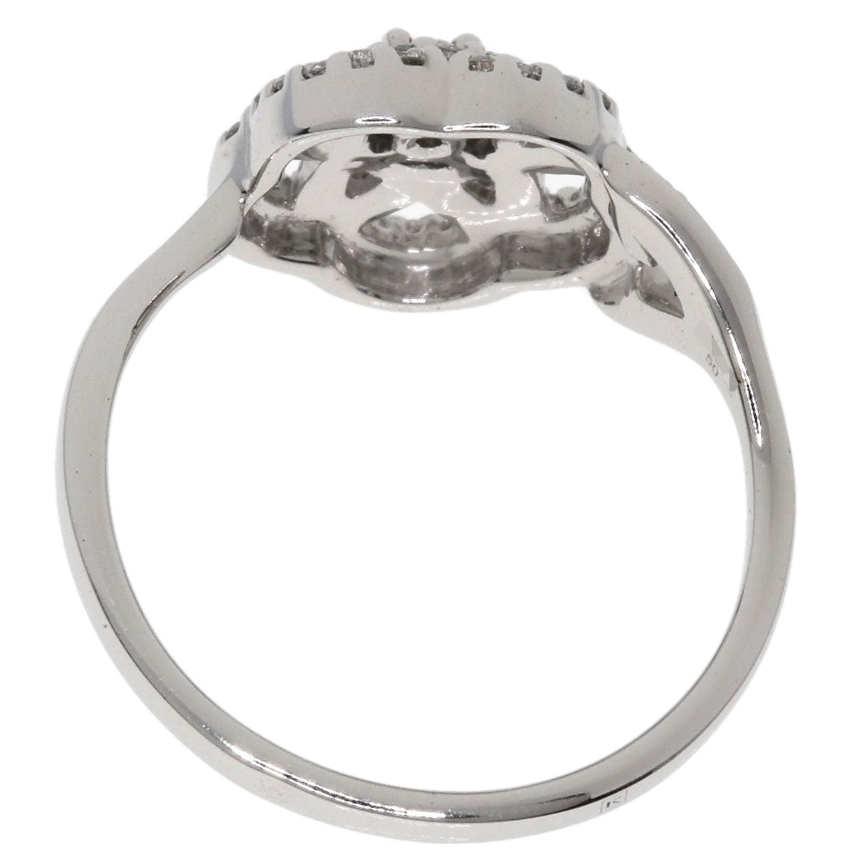 CHANEL Camellia Collection Diamond Ring K18 White Gold Ladies [Used]