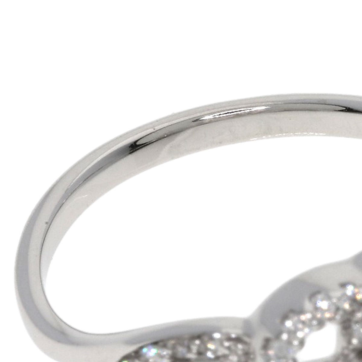 CHANEL Camellia Collection Diamond Ring K18 White Gold Ladies [Used]