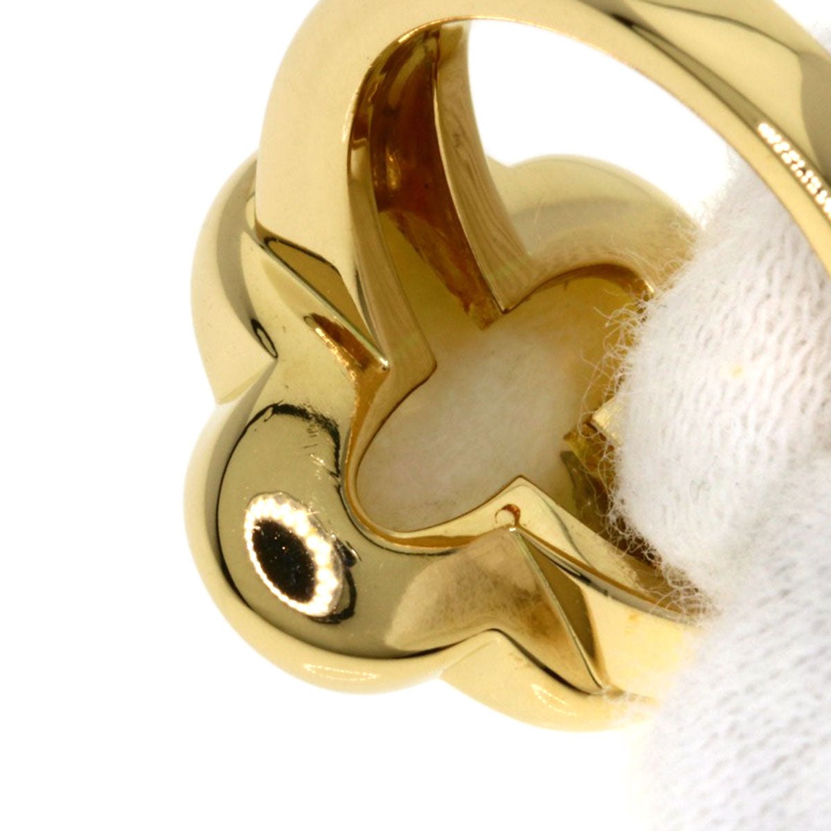 Van Cleef & Arpels Pure Alhambra Shell #48 Ring K18 Yellow Gold Ladies [Used]