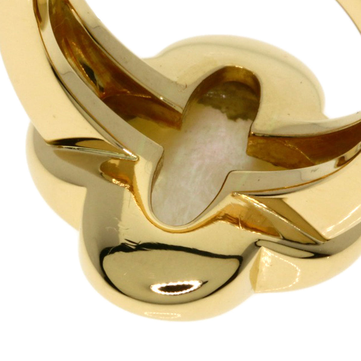 Van Cleef & Arpels Pure Alhambra Shell #48 Ring K18 Yellow Gold Ladies [Used]