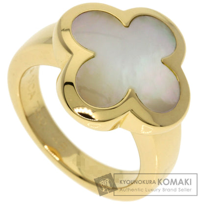Van Cleef & Arpels Pure Alhambra Shell #48 Ring K18 Yellow Gold Ladies [Used]