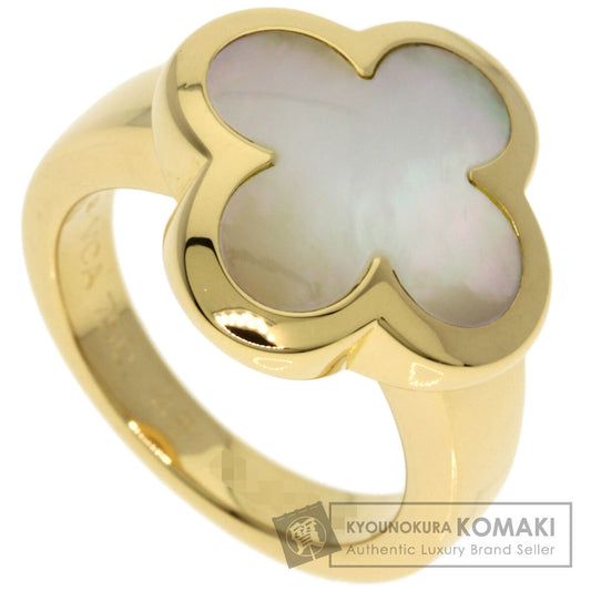 Van Cleef & Arpels Pure Alhambra Shell #48 Ring K18 Yellow Gold Ladies [Used]