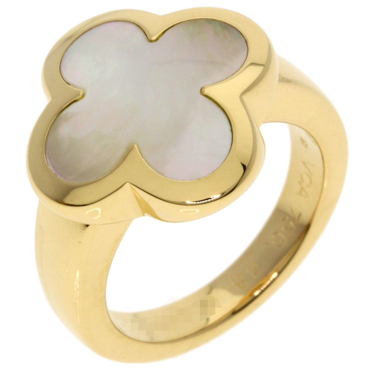 Van Cleef & Arpels Pure Alhambra Shell #48 Ring K18 Yellow Gold Ladies [Used]