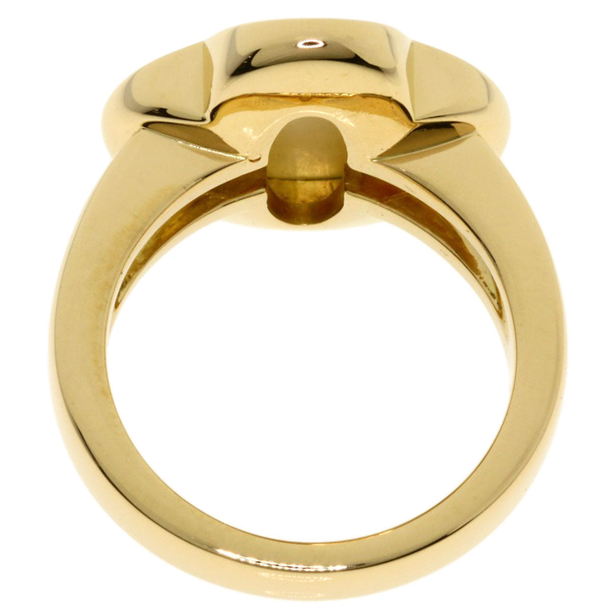 Van Cleef & Arpels Pure Alhambra Shell #48 Ring K18 Yellow Gold Ladies [Used]