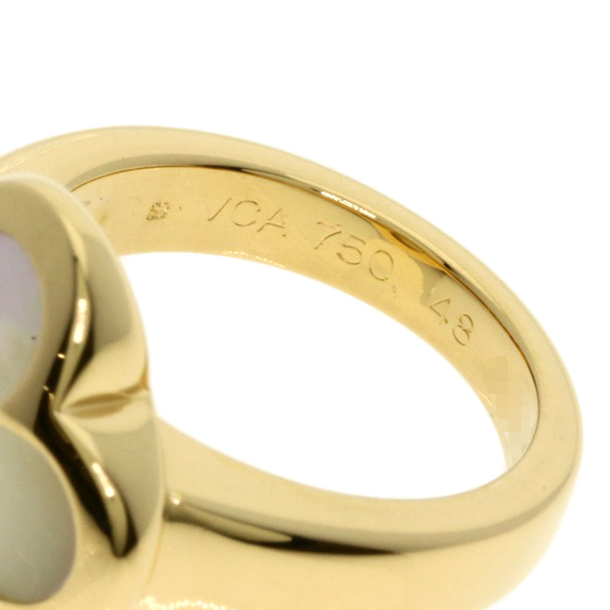 Van Cleef & Arpels Pure Alhambra Shell #48 Ring K18 Yellow Gold Ladies [Used]