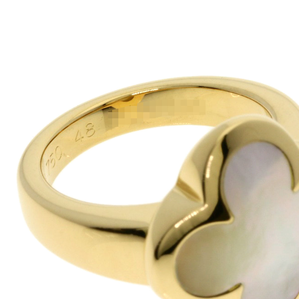 Van Cleef & Arpels Pure Alhambra Shell #48 Ring K18 Yellow Gold Ladies [Used]