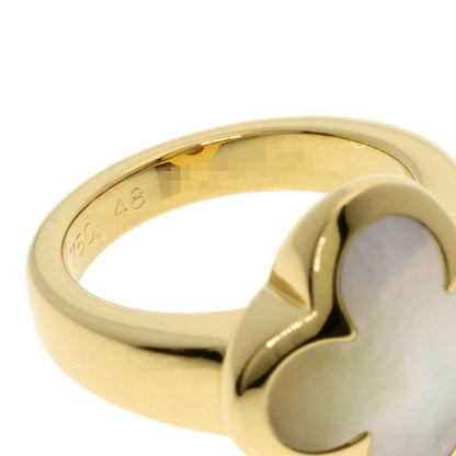 Van Cleef & Arpels Pure Alhambra Shell #48 Ring K18 Yellow Gold Ladies [Used]