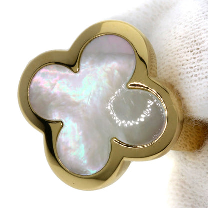Van Cleef & Arpels Pure Alhambra Shell #48 Ring K18 Yellow Gold Ladies [Used]