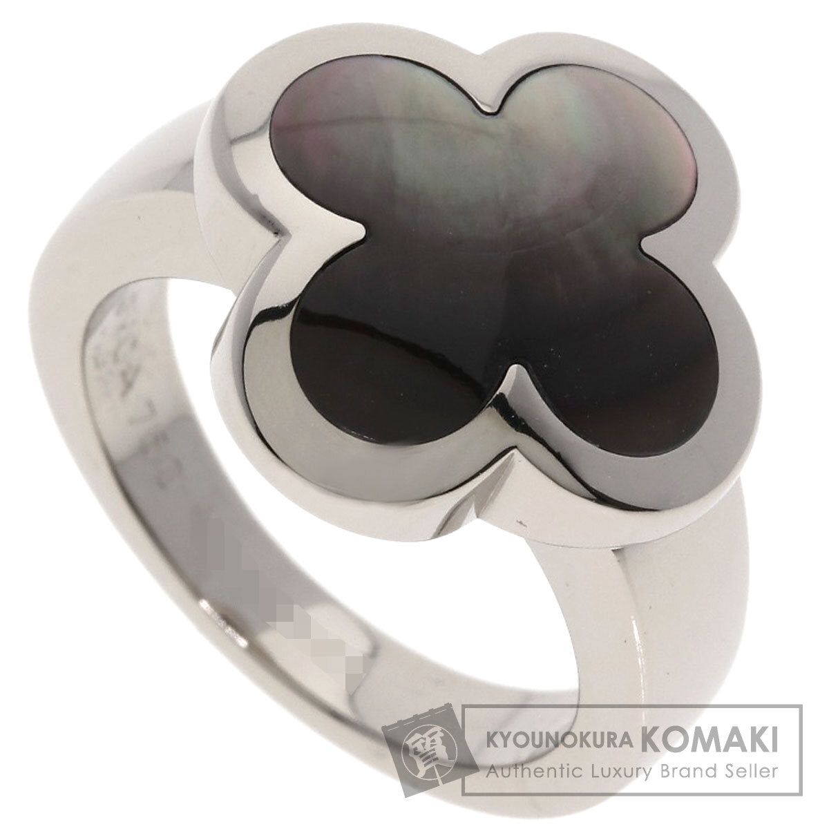 Van Cleef & Arpels Pure Alhambra Shell Ring K18 White Gold Ladies [Used]