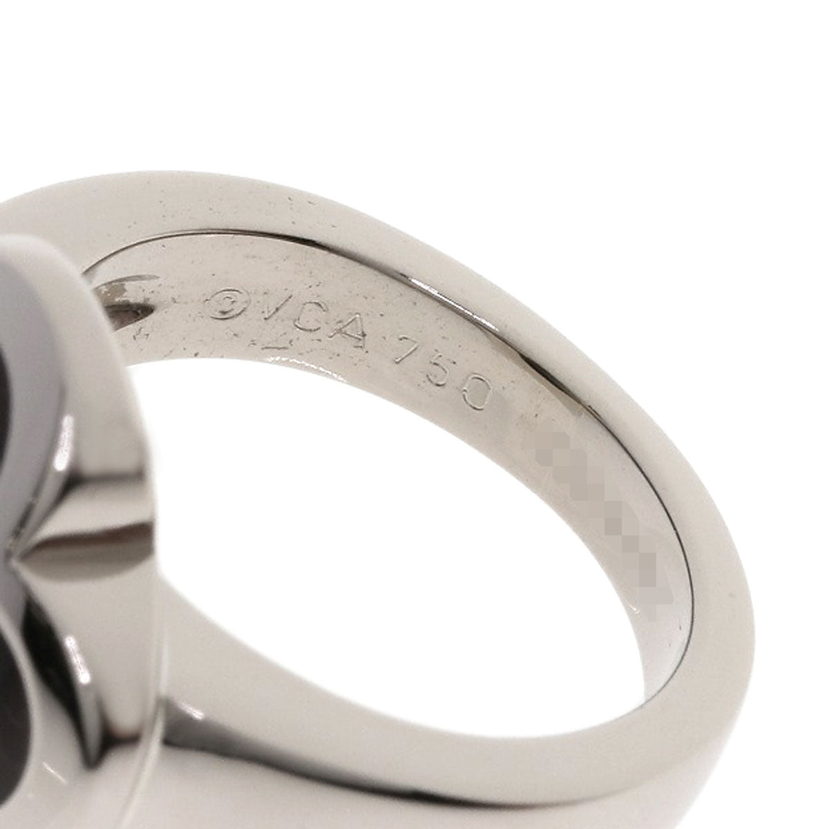 Van Cleef & Arpels Pure Alhambra Shell Ring K18 White Gold Ladies [Used]