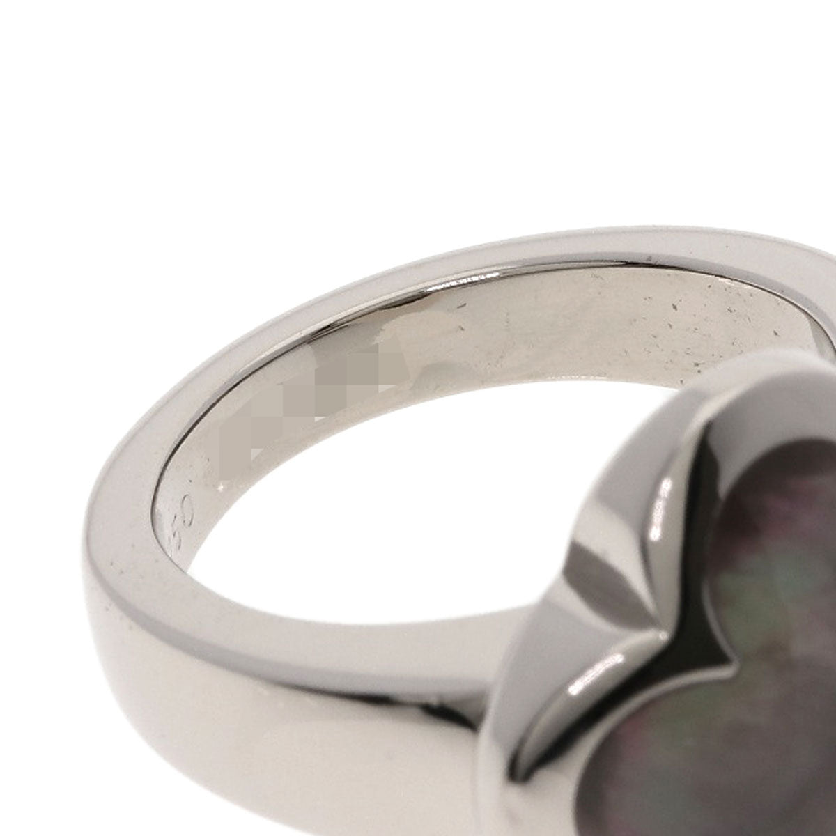 Van Cleef & Arpels Pure Alhambra Shell Ring K18 White Gold Ladies [Used]