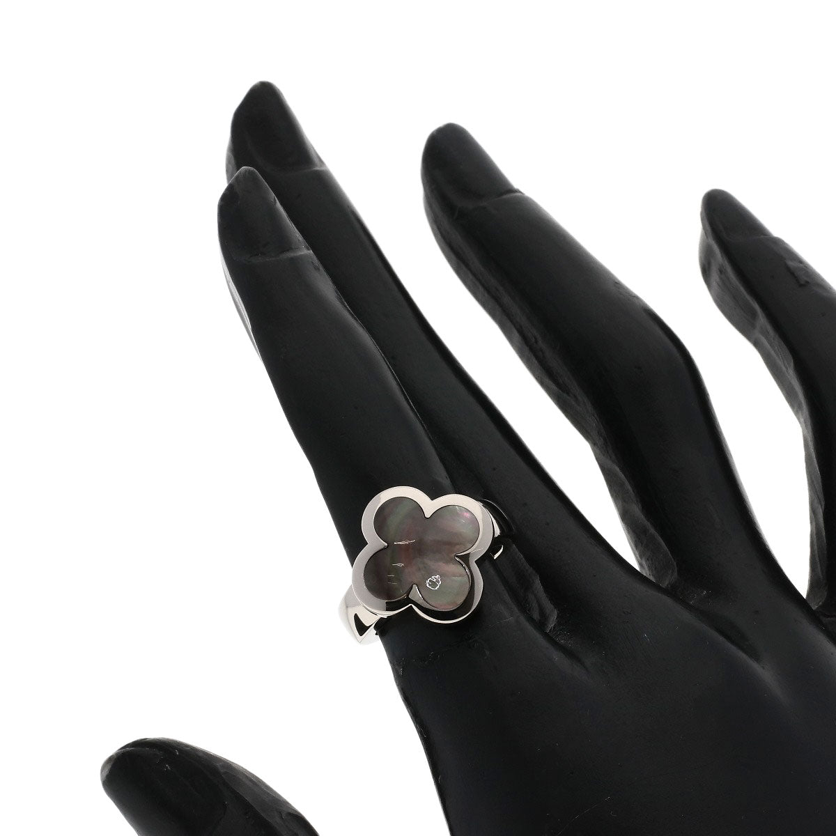 Van Cleef & Arpels Pure Alhambra Shell Ring K18 White Gold Ladies [Used]