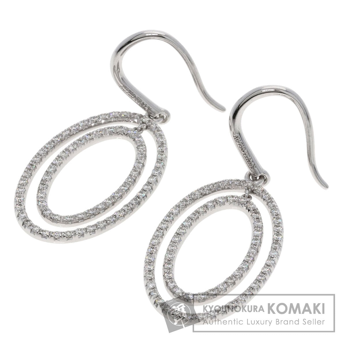 TIFFANY&Co. Metro Double Circle Drop Diamond earring K18 White Gold Ladies [Used]