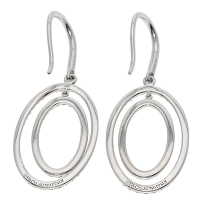 TIFFANY&Co. Metro Double Circle Drop Diamond earring K18 White Gold Ladies [Used]