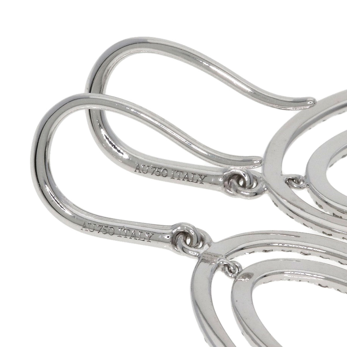 TIFFANY&Co. Metro Double Circle Drop Diamond earring K18 White Gold Ladies [Used]