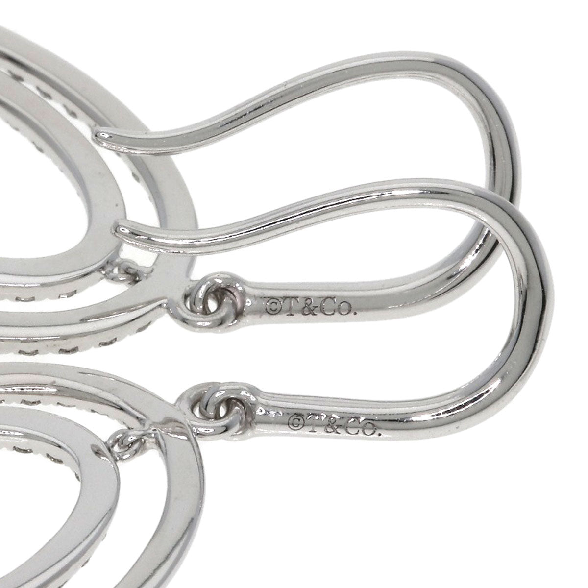 TIFFANY&Co. Metro Double Circle Drop Diamond earring K18 White Gold Ladies [Used]