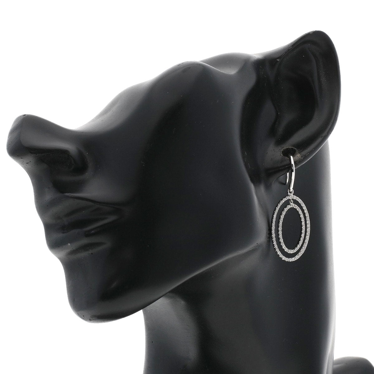 TIFFANY&Co. Metro Double Circle Drop Diamond earring K18 White Gold Ladies [Used]