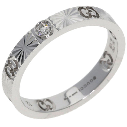 GUCCI Icon 1P Diamond #12 Ring K18 White Gold Ladies [Used]