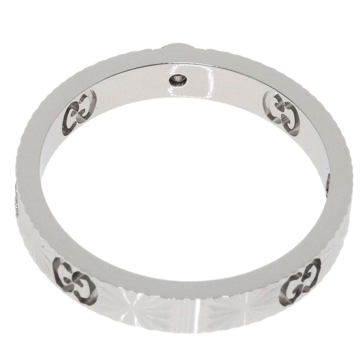 GUCCI Icon 1P Diamond #12 Ring K18 White Gold Ladies [Used]