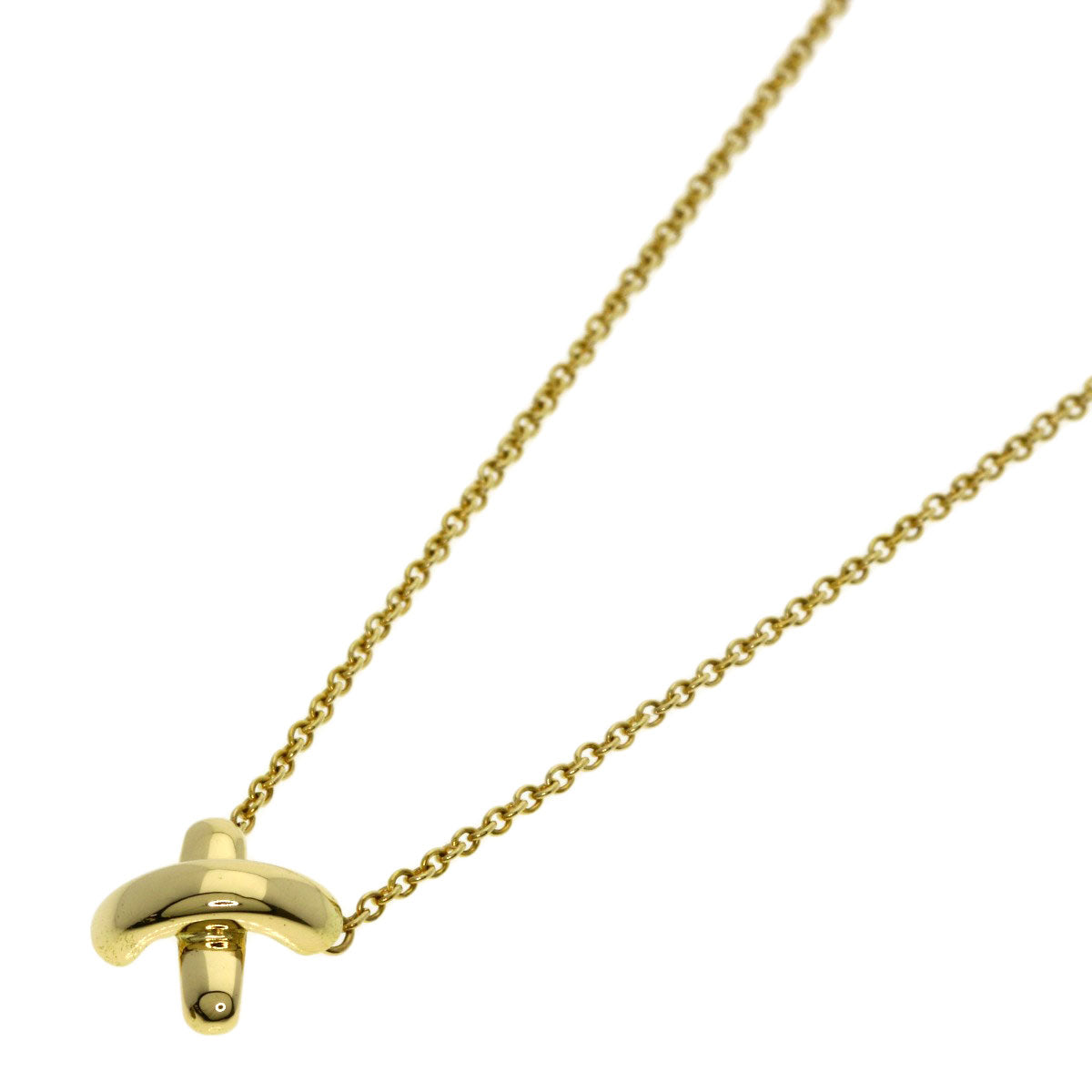 TIFFANY&Co. Cross-stitch Necklace K18 Yellow Gold Ladies [Used]