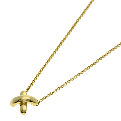 TIFFANY&Co. Cross-stitch Necklace K18 Yellow Gold Ladies [Used]