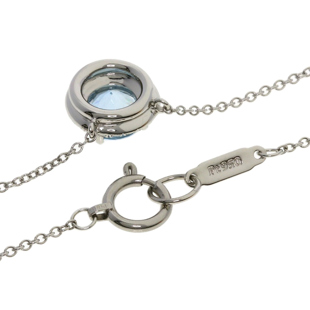 TIFFANY&Co. Solest Aquamarine Diamond Necklace Platinum PT950 Ladies [Used]