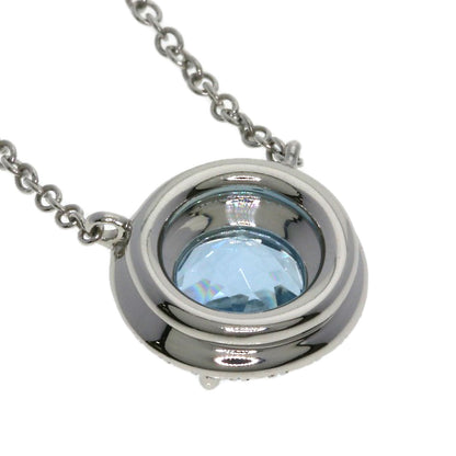 TIFFANY&Co. Solest Aquamarine Diamond Necklace Platinum PT950 Ladies [Used]
