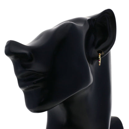 Ponte Vecchio Hoop Multicolor Sapphire and Diamond earring K18 Yellow Gold Ladies [Used]