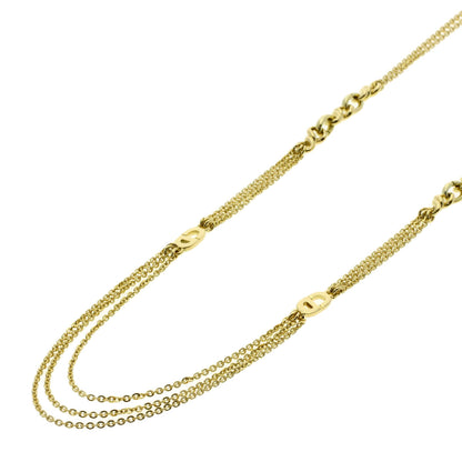 Dior Logo Long Chain Necklace K18 Yellow Gold Ladies [Used]