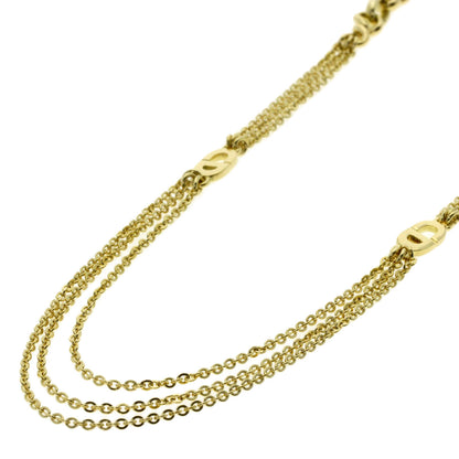 Dior Logo Long Chain Necklace K18 Yellow Gold Ladies [Used]