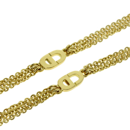 Dior Logo Long Chain Necklace K18 Yellow Gold Ladies [Used]