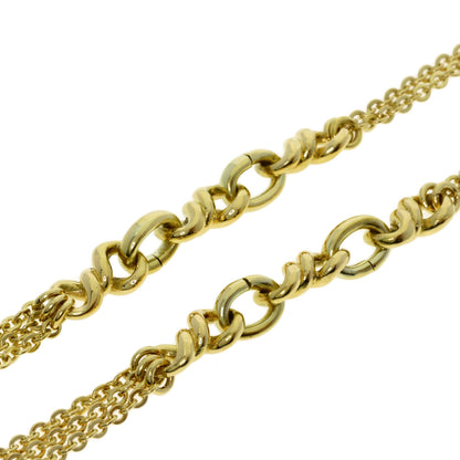 Dior Logo Long Chain Necklace K18 Yellow Gold Ladies [Used]