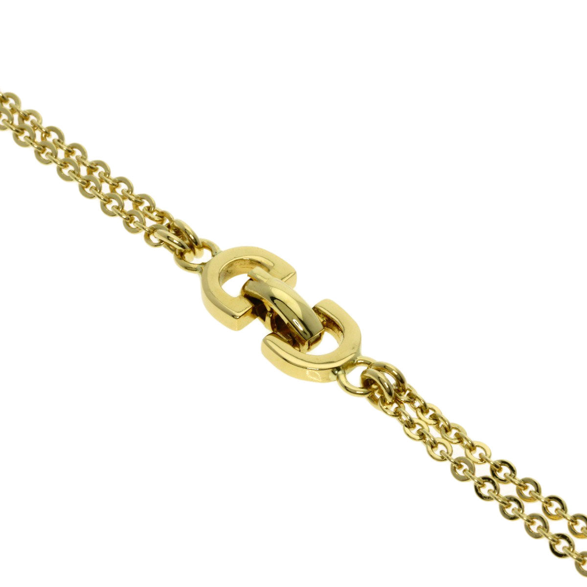 Dior Logo Long Chain Necklace K18 Yellow Gold Ladies [Used]