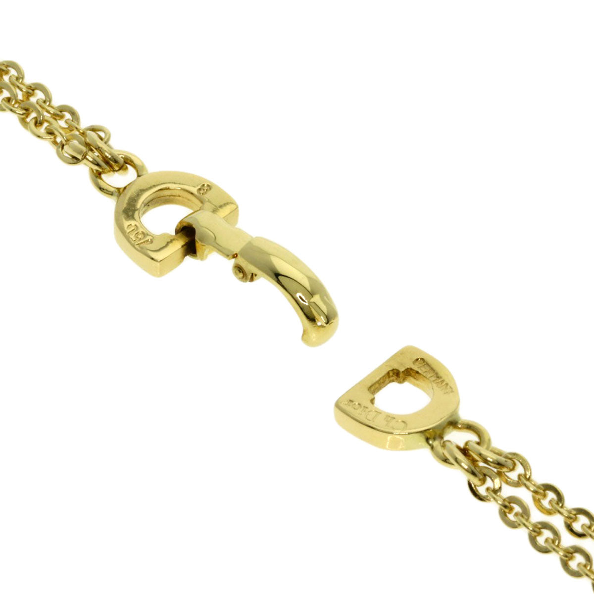 Dior Logo Long Chain Necklace K18 Yellow Gold Ladies [Used]