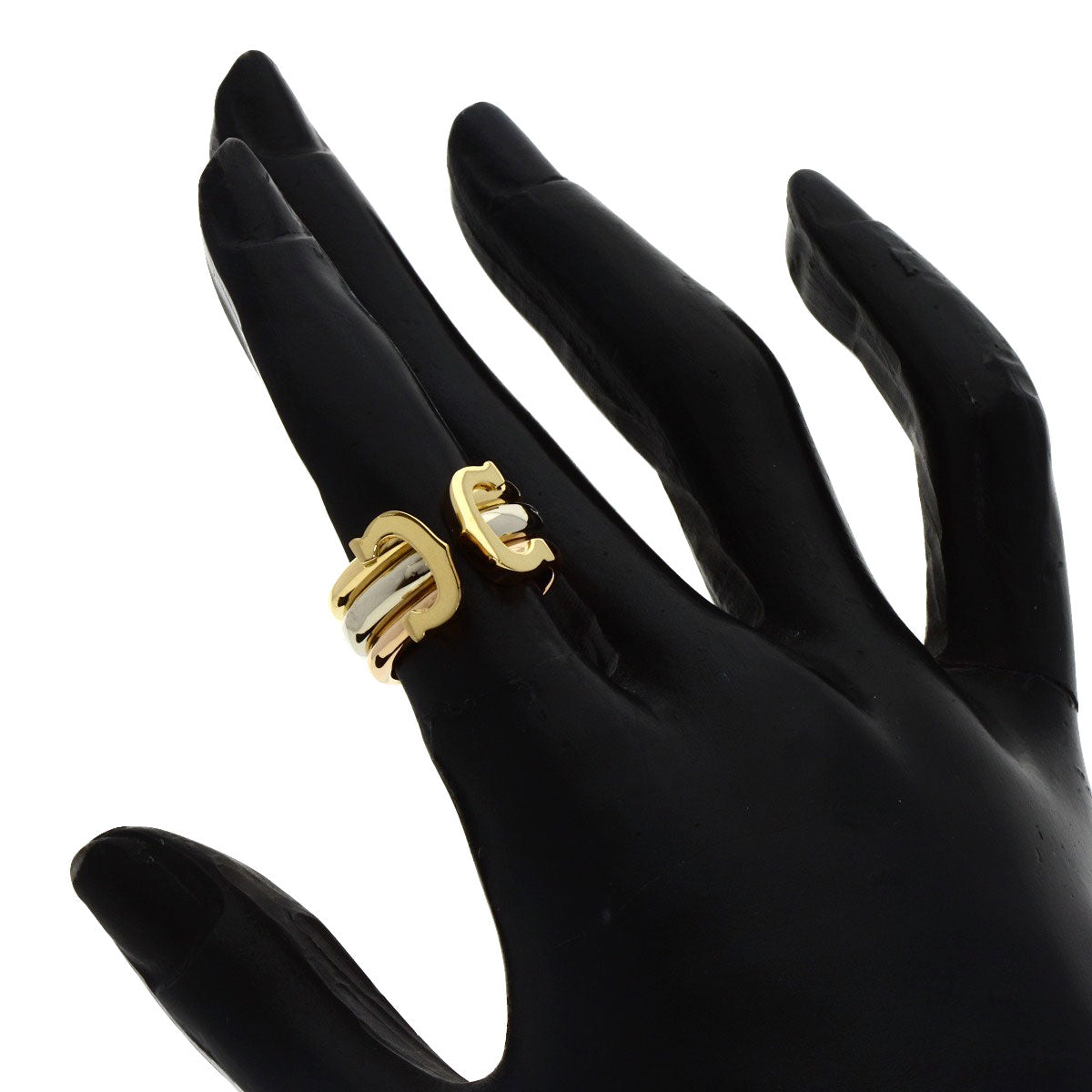 CARTIER 2C LM #46 Ring K18 Yellow Gold 18K Pink GoldLadies [Used]