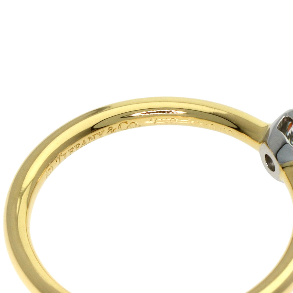 TIFFANY&Co. Bizet 1P Diamond Ring K18 Yellow Gold PT950Ladies [Used]
