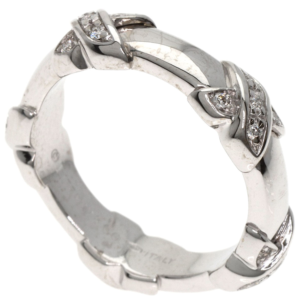 TIFFANY&Co. Signature Cross Diamond Ring K18 White Gold Ladies [Used]