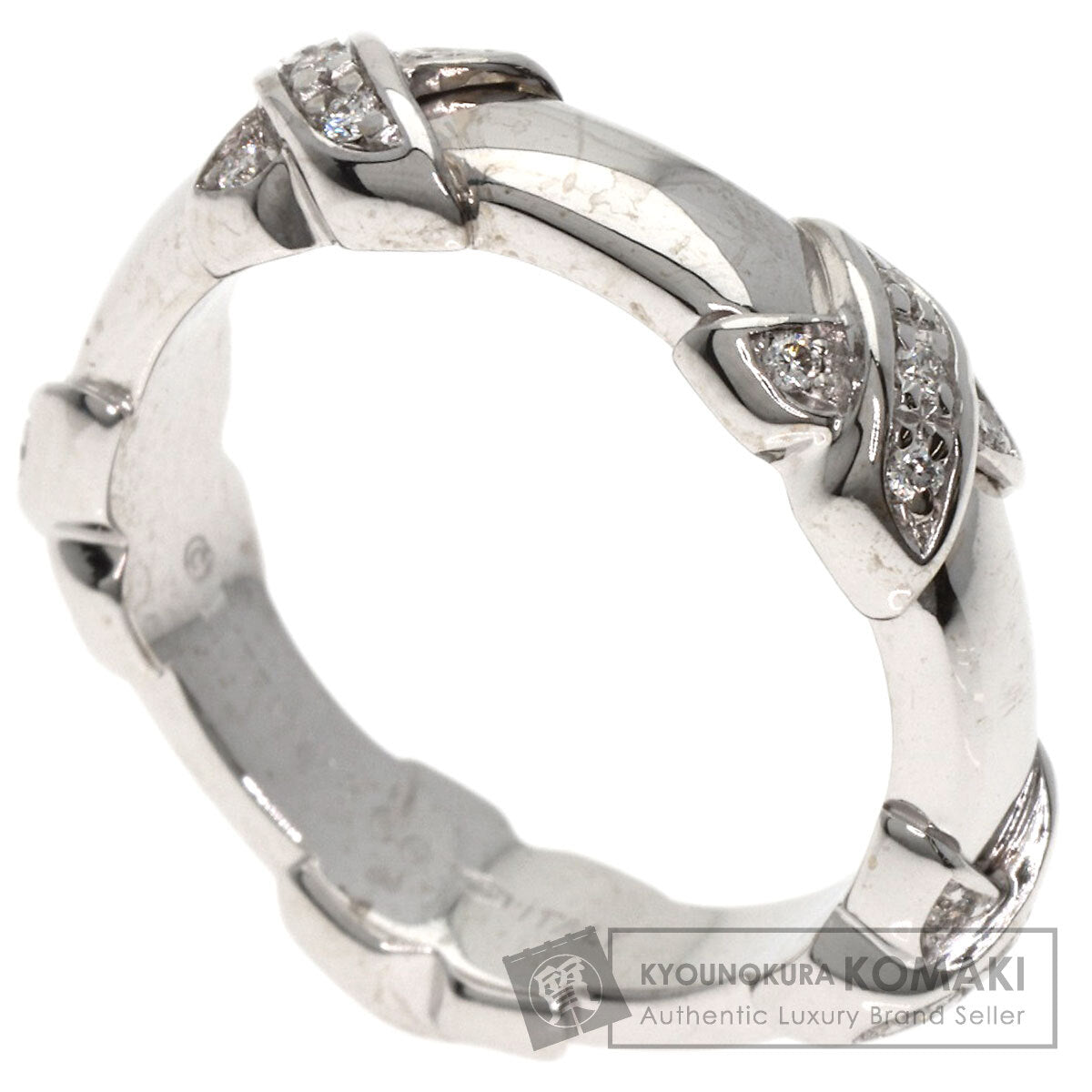 TIFFANY&Co. Signature Cross Diamond Ring K18 White Gold Ladies [Used]