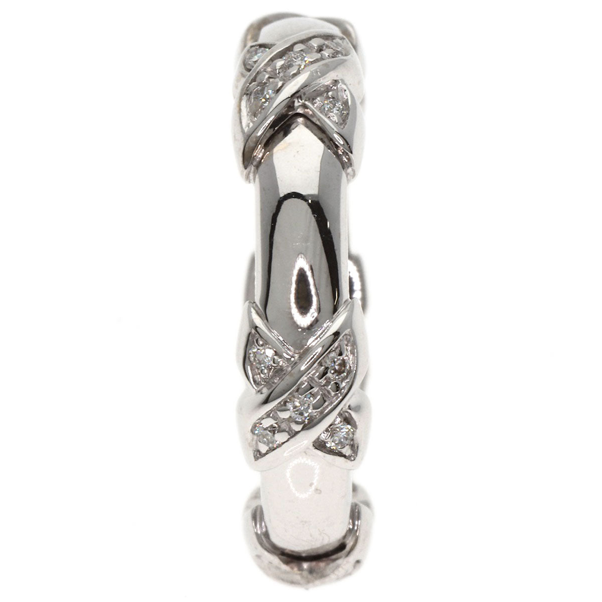 TIFFANY&Co. Signature Cross Diamond Ring K18 White Gold Ladies [Used]