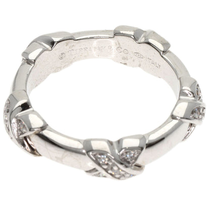 TIFFANY&Co. Signature Cross Diamond Ring K18 White Gold Ladies [Used]