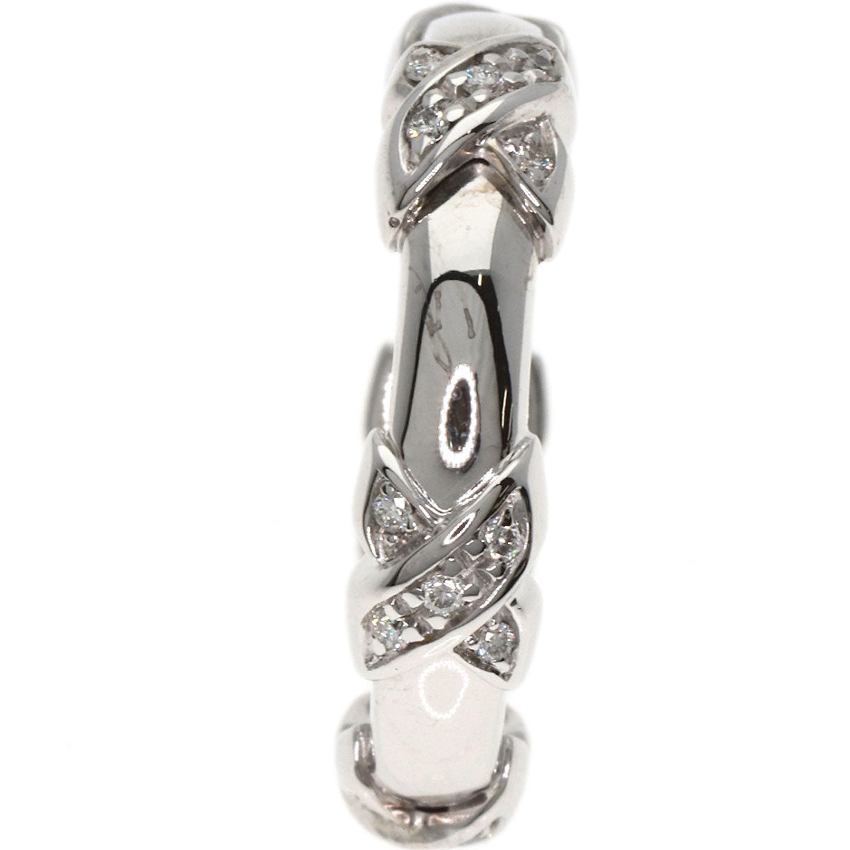 TIFFANY&Co. Signature Cross Diamond Ring K18 White Gold Ladies [Used]