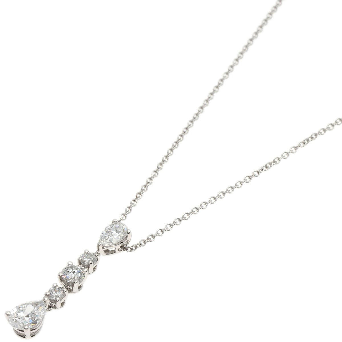 TIFFANY&Co. Swing Drop Pear Shape Diamond Necklace Platinum PT950 Ladies [Used]