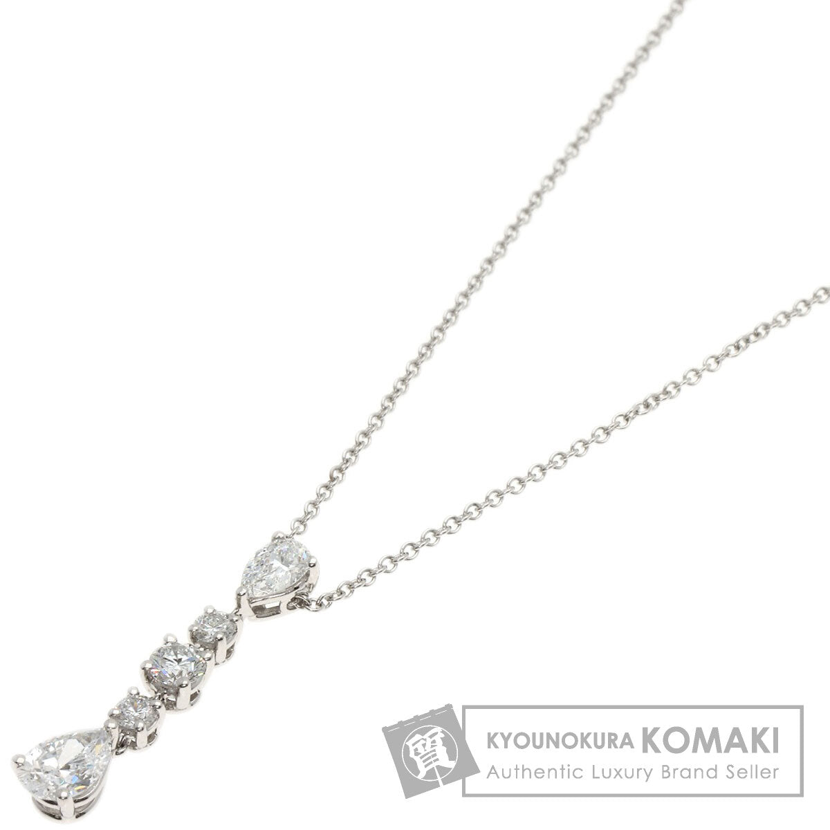TIFFANY&Co. Swing Drop Pear Shape Diamond Necklace Platinum PT950 Ladies [Used]