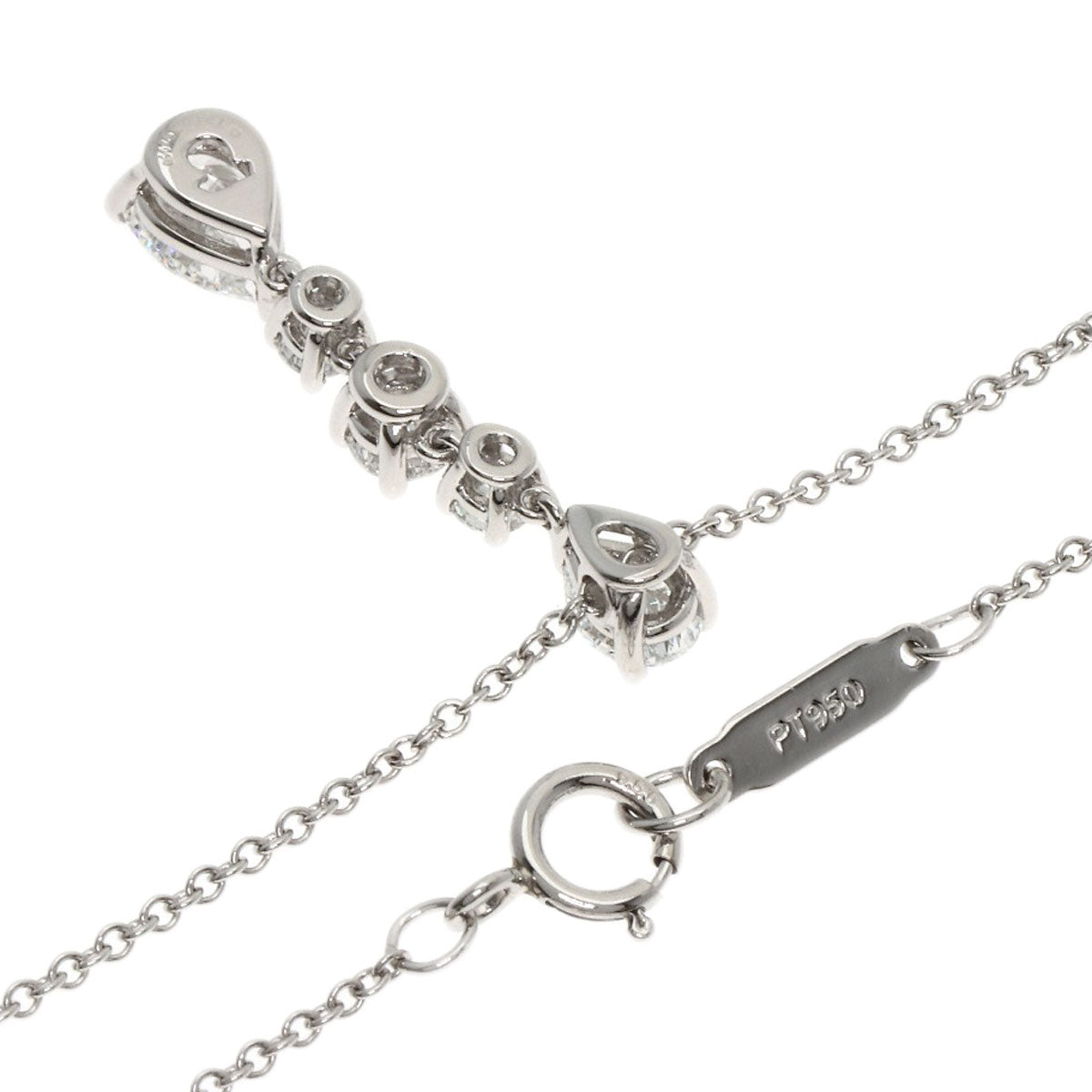 TIFFANY&Co. Swing Drop Pear Shape Diamond Necklace Platinum PT950 Ladies [Used]