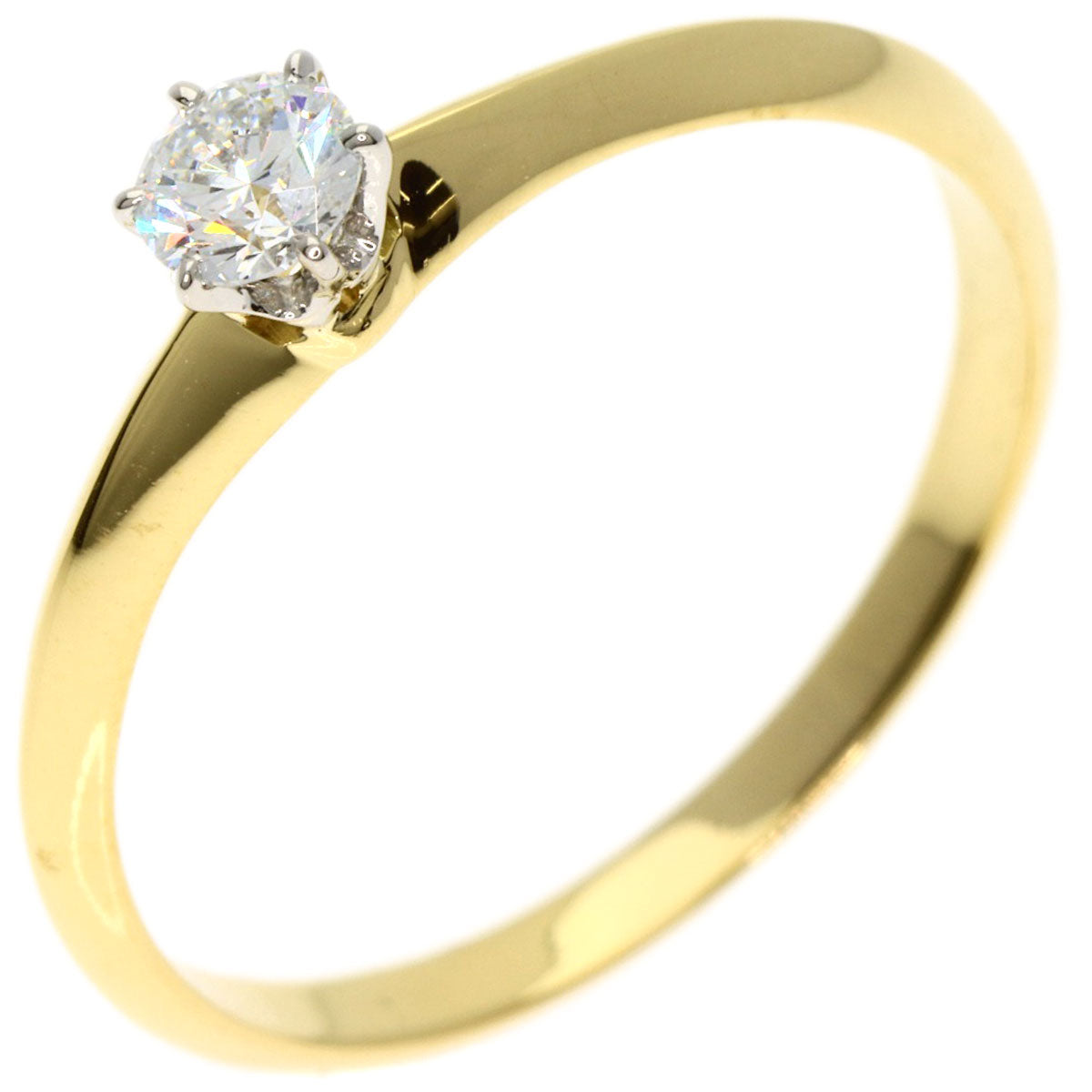 TIFFANY&Co. Solitaire Diamond Ring K18 Yellow Gold Ladies [Used]