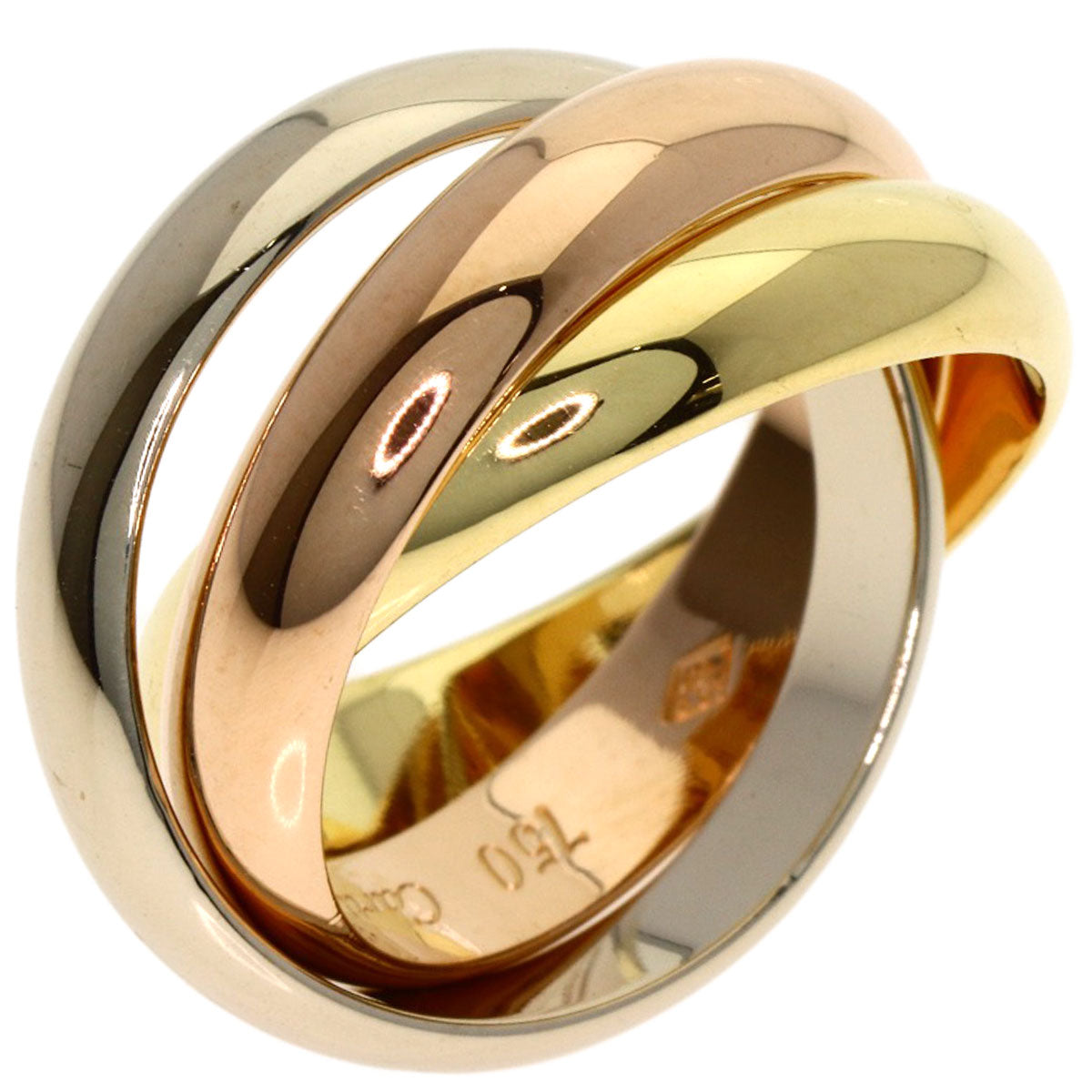 CARTIER Trinity MM #46 Ring K18 Yellow Gold 18K Pink GoldLadies [Used]