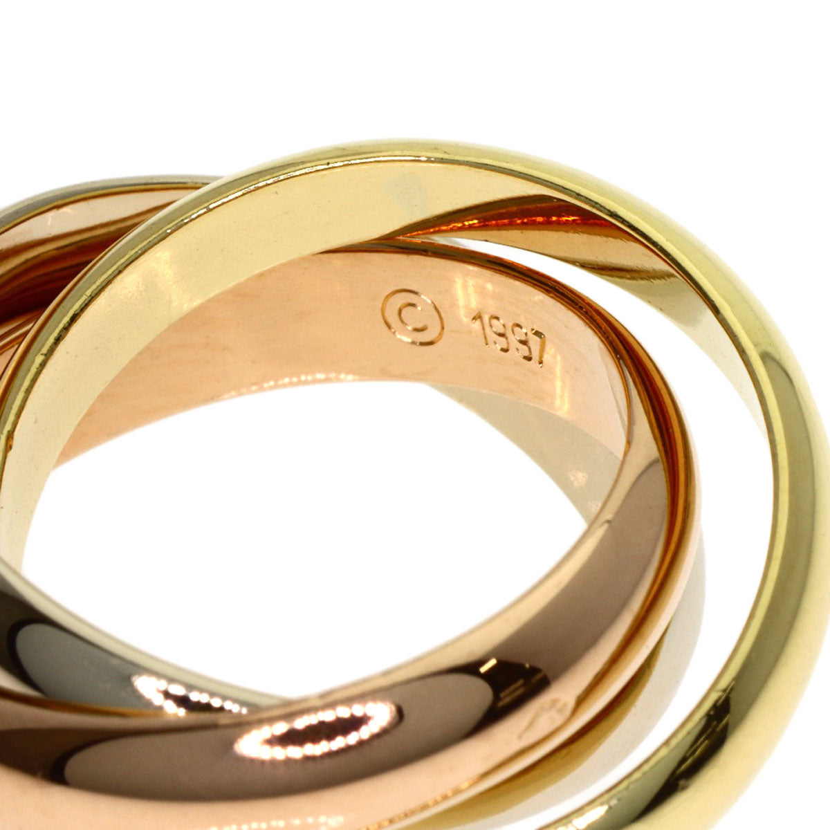 CARTIER Trinity MM #46 Ring K18 Yellow Gold 18K Pink GoldLadies [Used]
