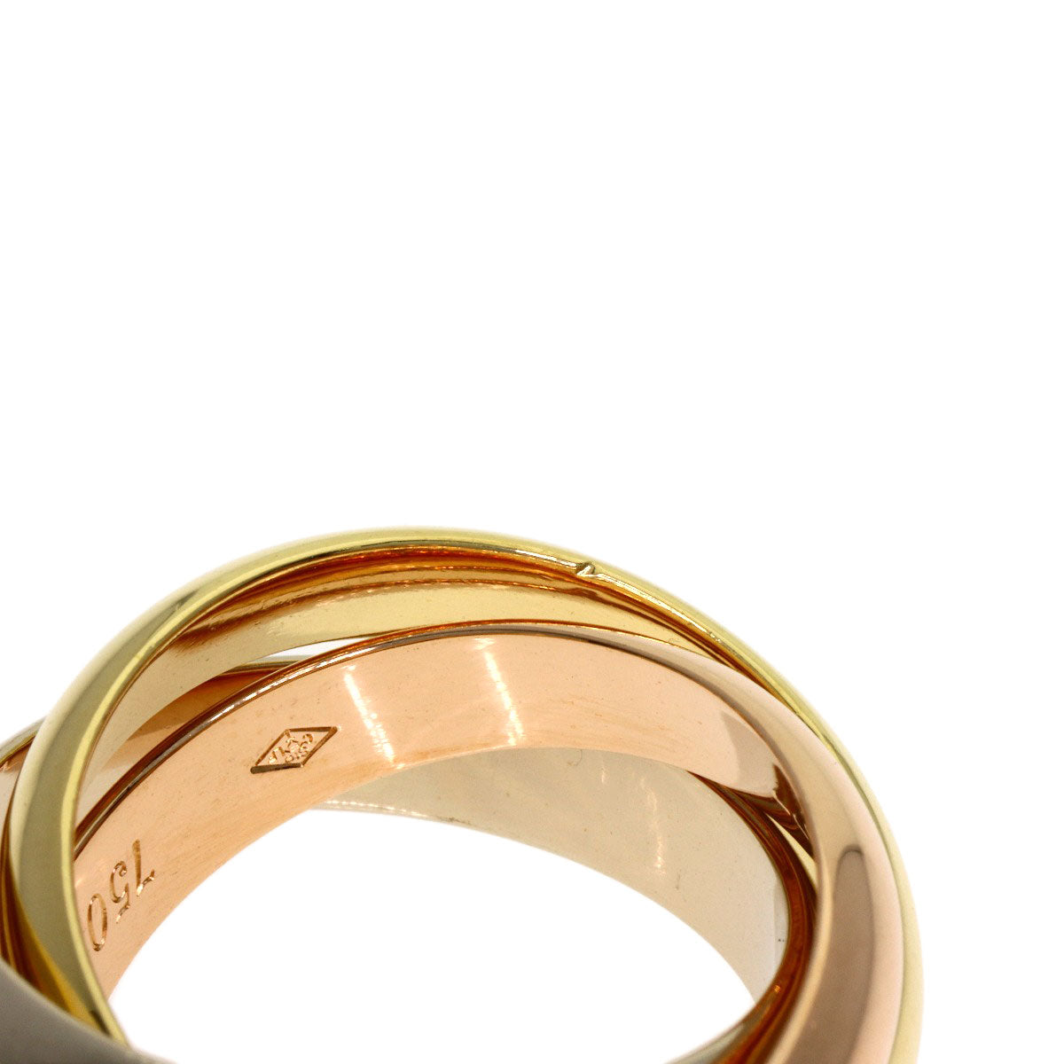 CARTIER Trinity MM #46 Ring K18 Yellow Gold 18K Pink GoldLadies [Used]